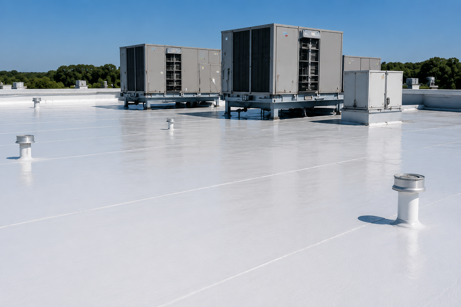 Commercial roof maintenance work