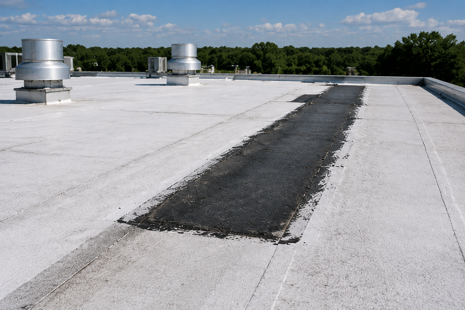 Commercial roof repair work
