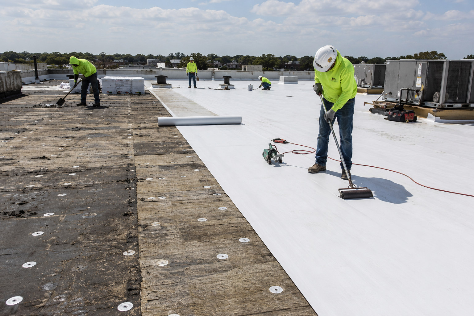 Commercial roof replacement project